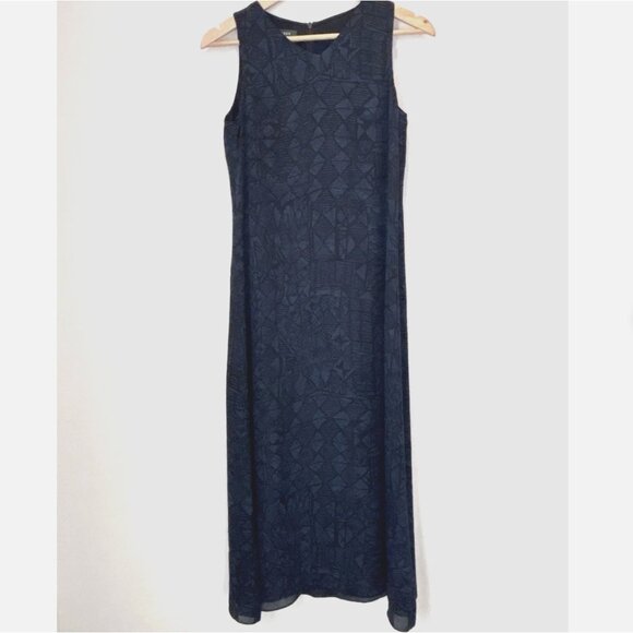 Lauren Ralph Lauren Y2K 90s Silk Dress Size 4 Petite Geometric Neutral D112 - Picture 1 of 15